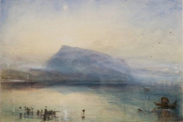 El lago azul Rigi de Lucerna Amanecer Romántico Turner Pinturas al óleo